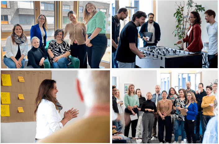 Collage aus Bildern des Open Space bei der mediaman GmbH.